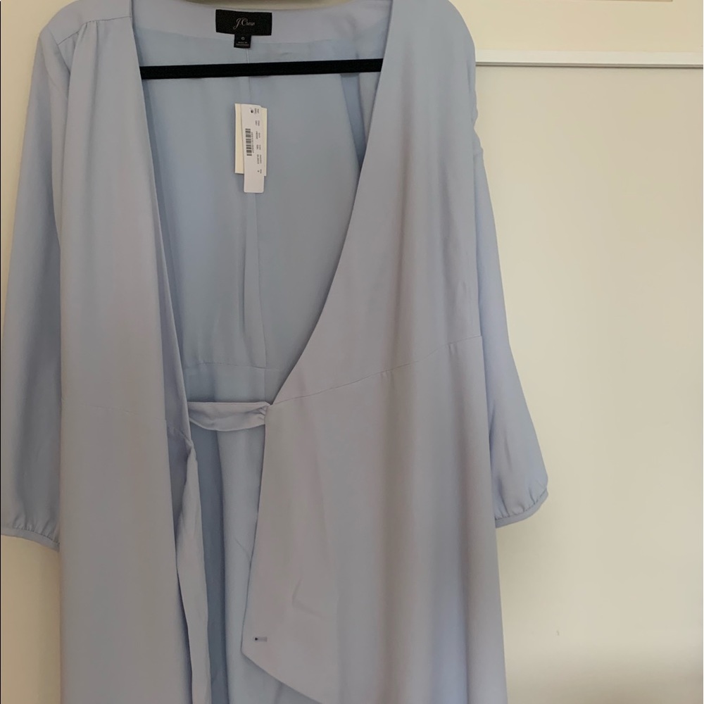Sky blue wrap dress in 365 crepe